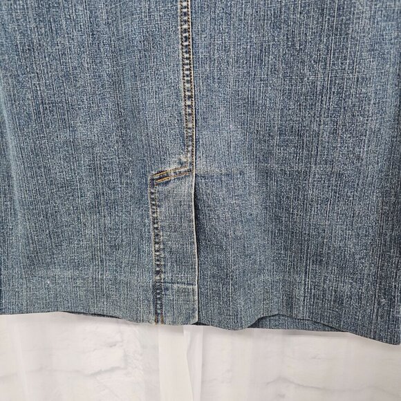 Vintage Perry Ellis Blue Denim Skirt Y2K Boho Retro 8 - Picture 7 of 16